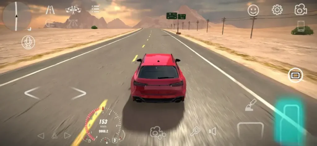 Car Parking Multiplayer APK Mod gameplay featuring a red car driving