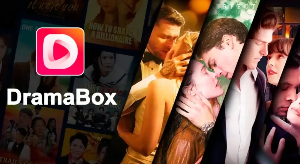 DramaBox logo banner with premium unlocked romantic short series preview