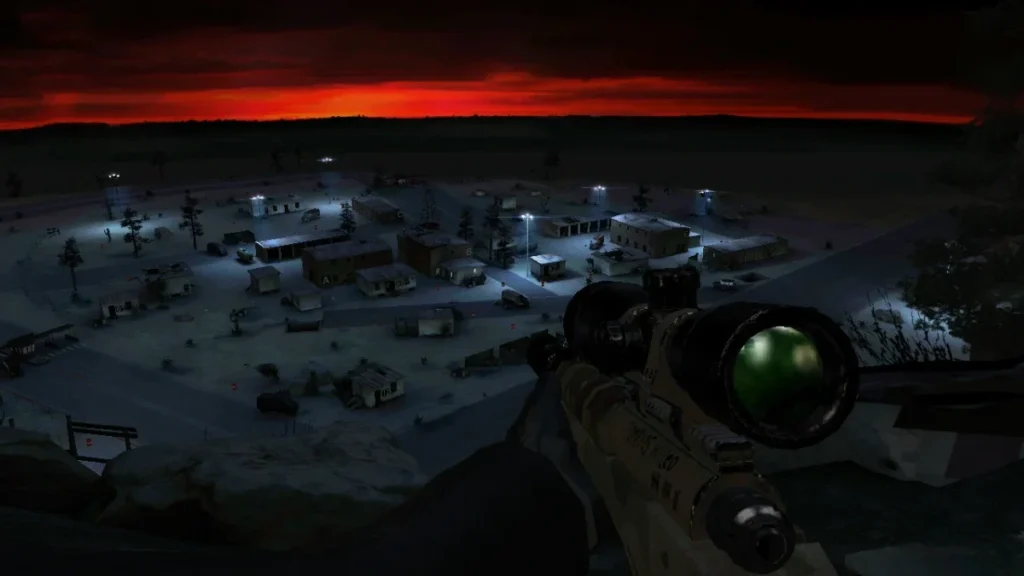 Hitman Sniper mobile gameplay with a first-person sniper scope interface