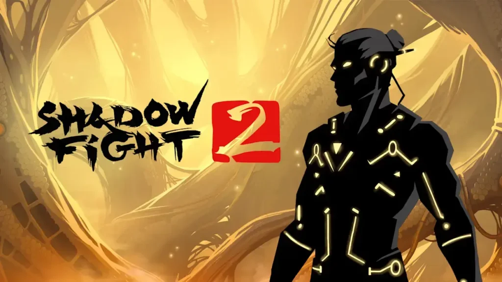 Shadow Fight 2 Special Edition Mod APK character artwork with logo